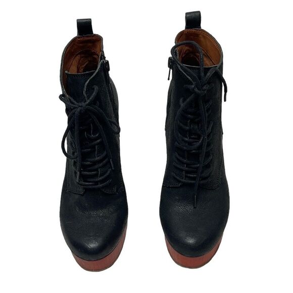 Lucky Brand Tafari Women’s Black Leather Platform Heeled Boots. Size 6. - Picture 3 of 7